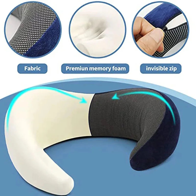 Memory Foam Travel Pillow – Perfect for Posture Support and Pain Relief While Traveling