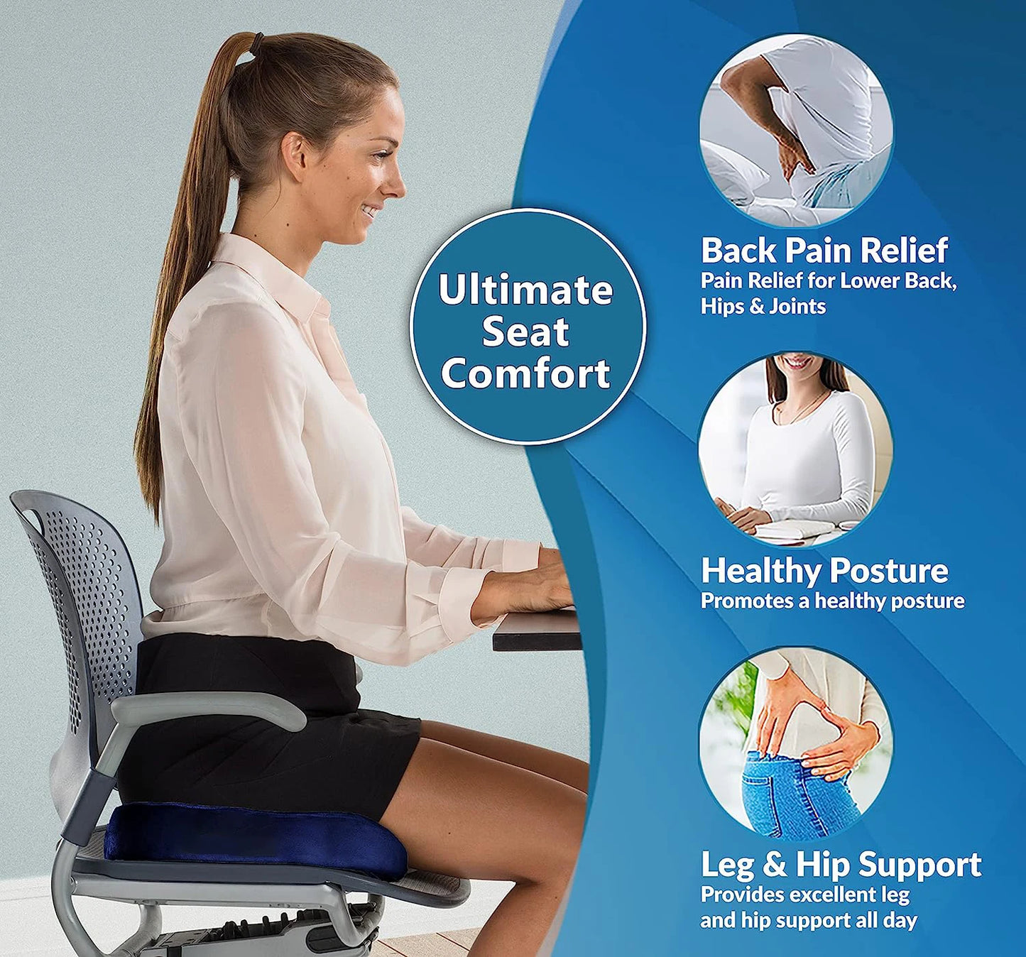 Gel Cushion for Office Chair – Improve Posture and Lower Back Health While Working from Home