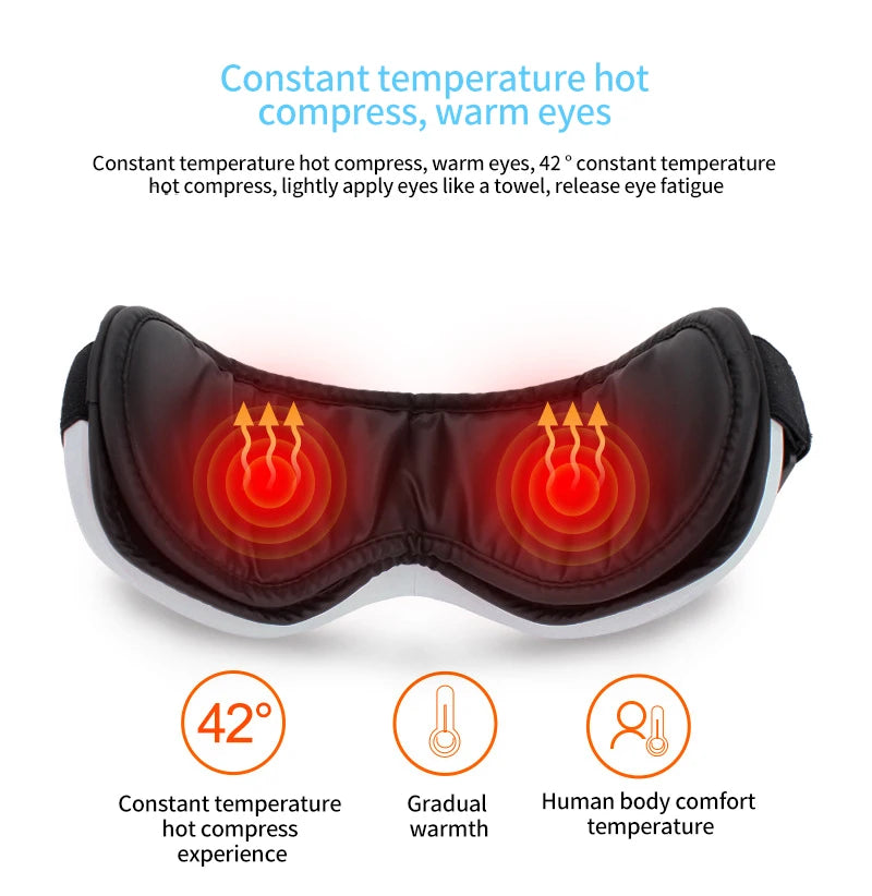 Bluetooth Electric Eye Massager – Relax, Relieve Strain, and Soothe Tired Eyes